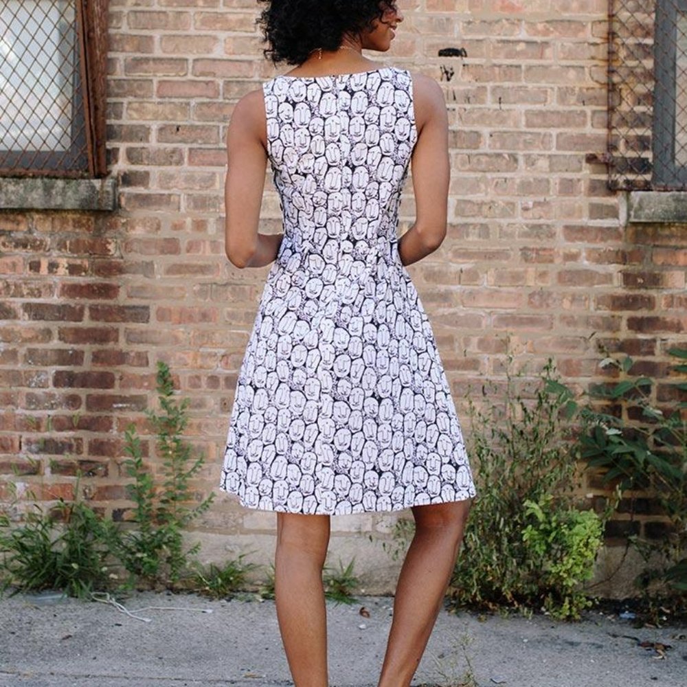 Mata Traders Cotton Vignette Dress Faces